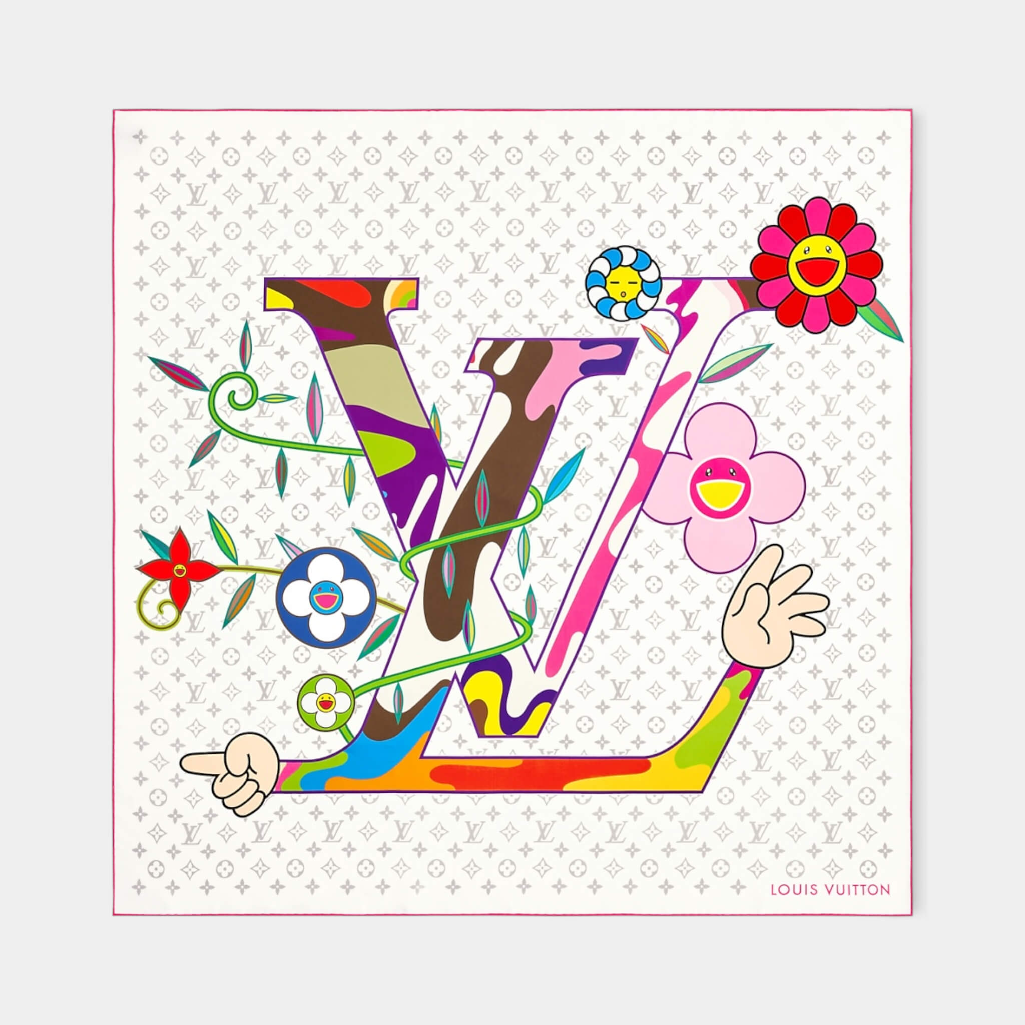 Louis Vuitton X Takashi Murakami Scarf 90*90