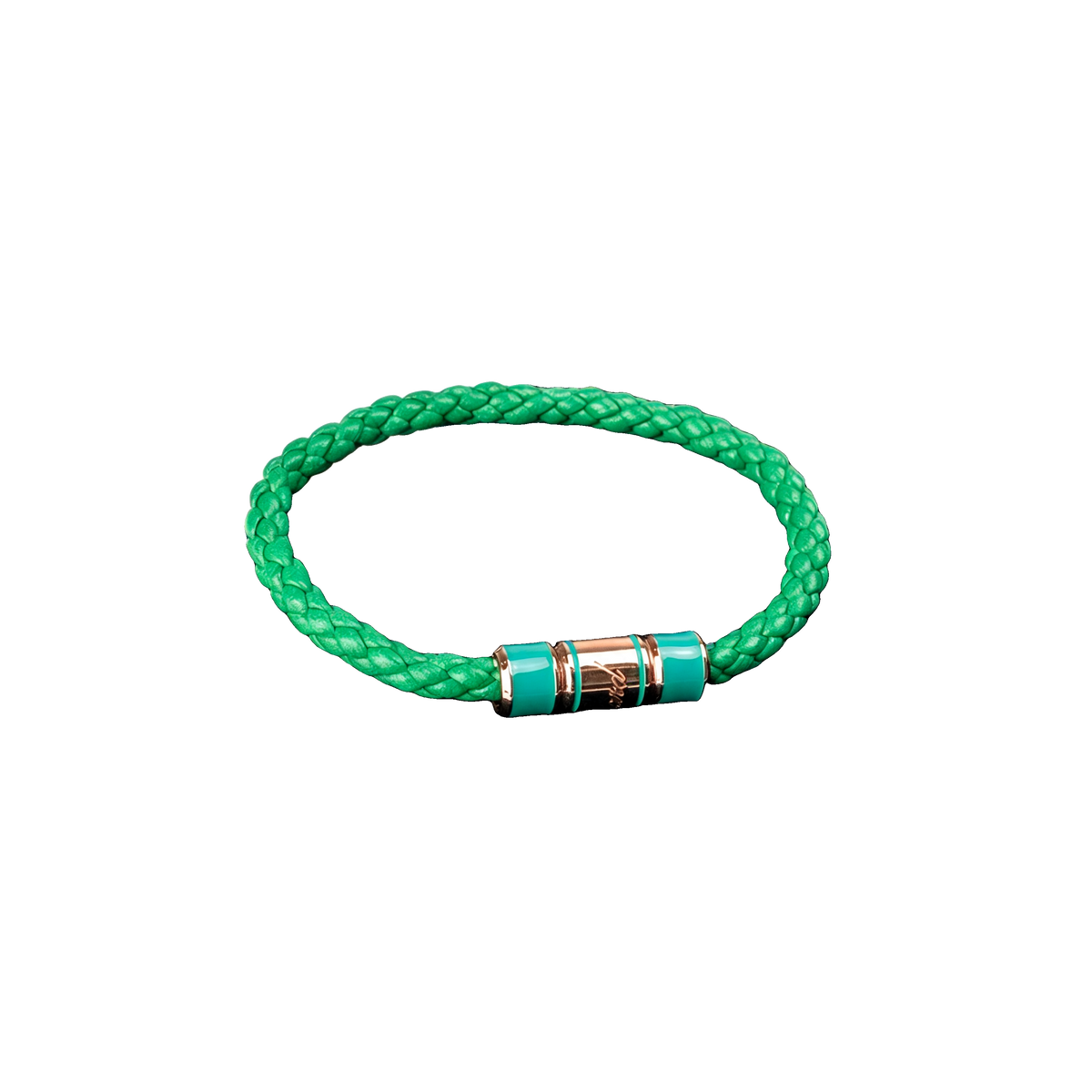 Ice Cube Braided Leather Bracelet (Green)