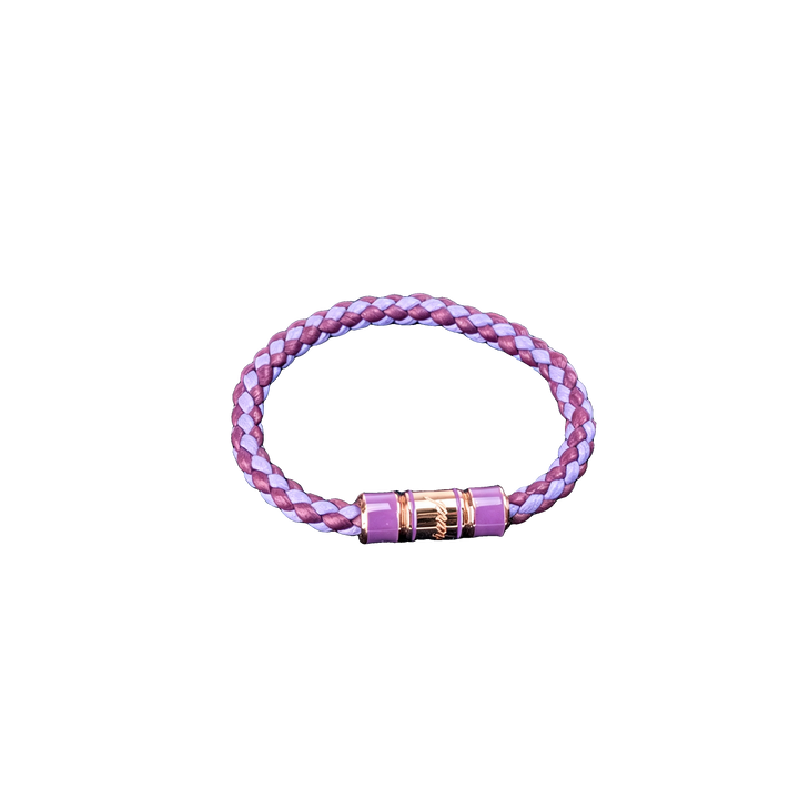 Ice Cube Two-Tone Braided Leather Bracelet
