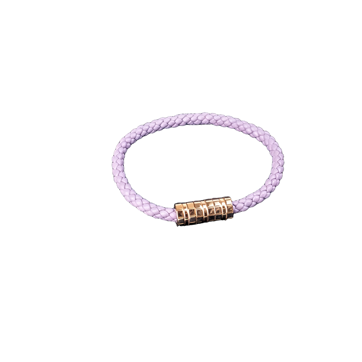 Ice Cube Braided Leather Bracelet (Lilac)