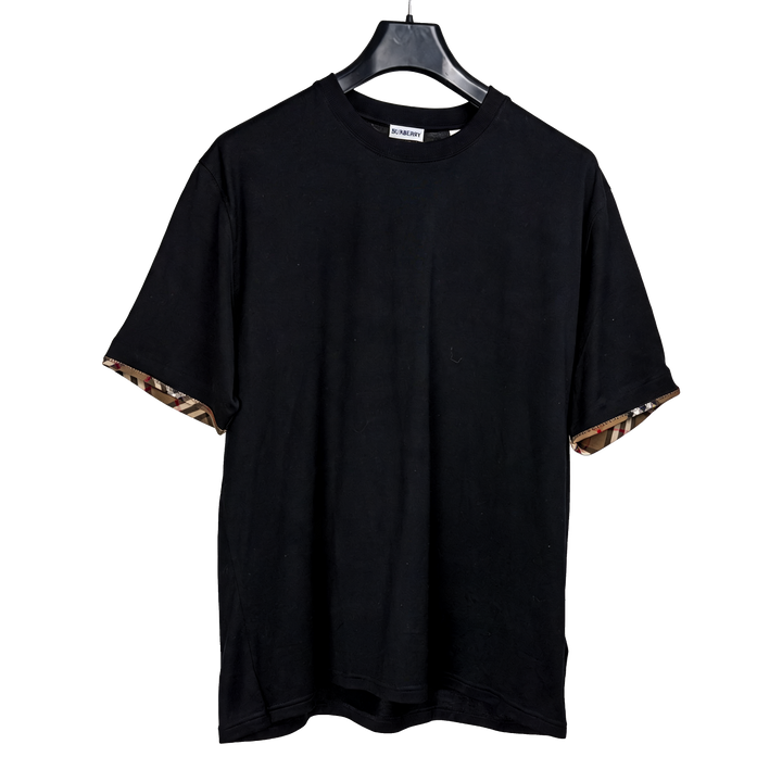Check Trim Cotton T-Shirt