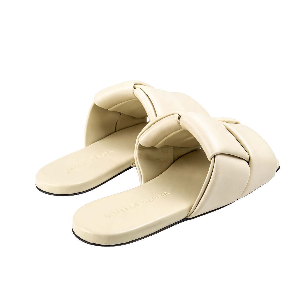 Padded Leather Flat Sandals