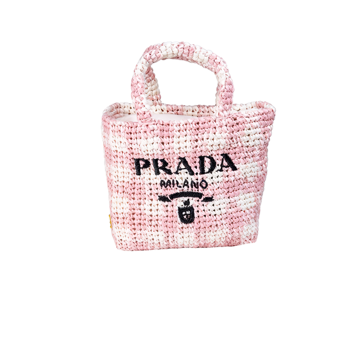 Crochet Raffia Tote (Pink)