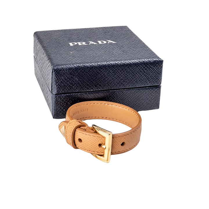 Saffiano Leather Bracelet (Tan)