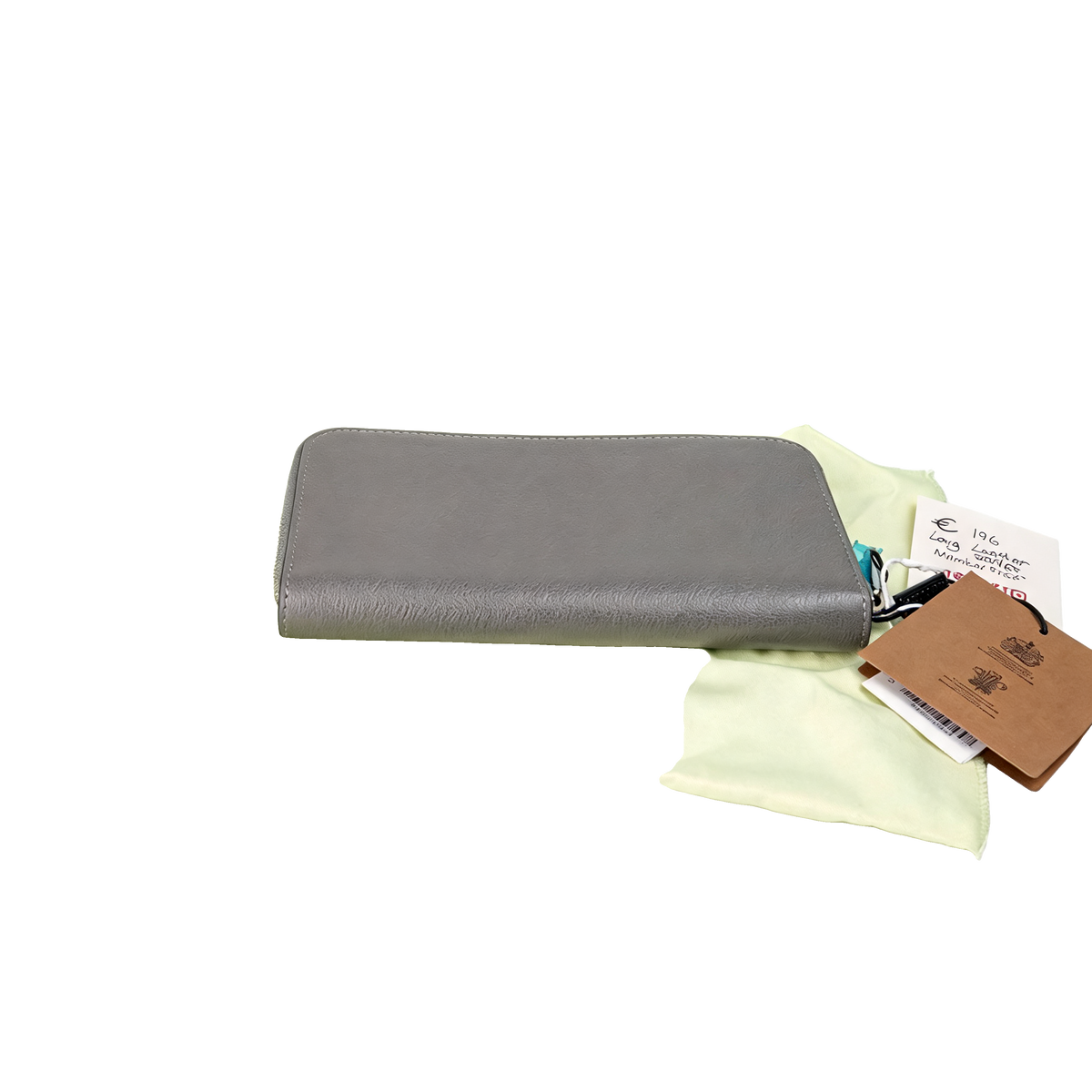 Portefeuille zippé en cuir à logo embossé