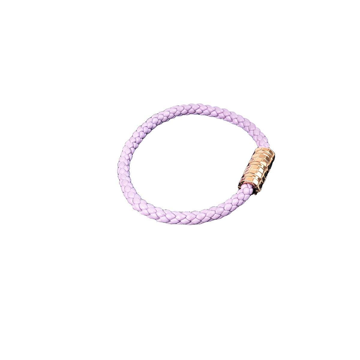 Ice Cube Braided Leather Bracelet (Lilac)