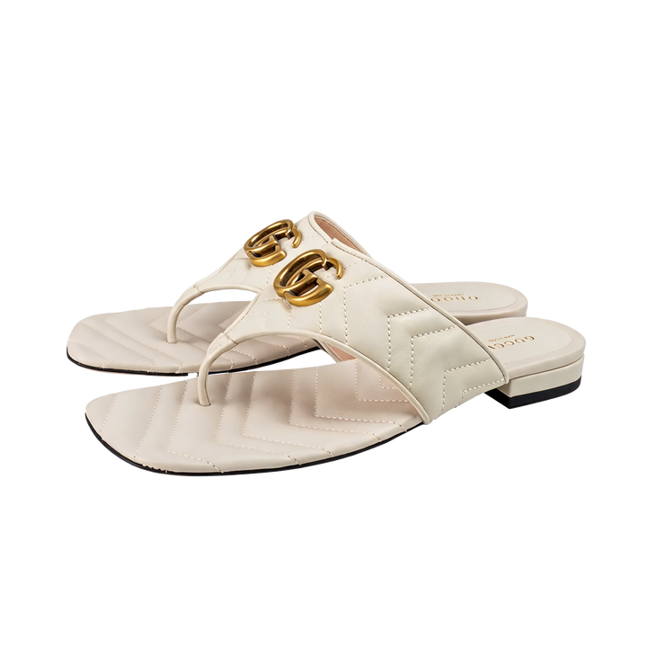 Double G Leather Thong Sandals