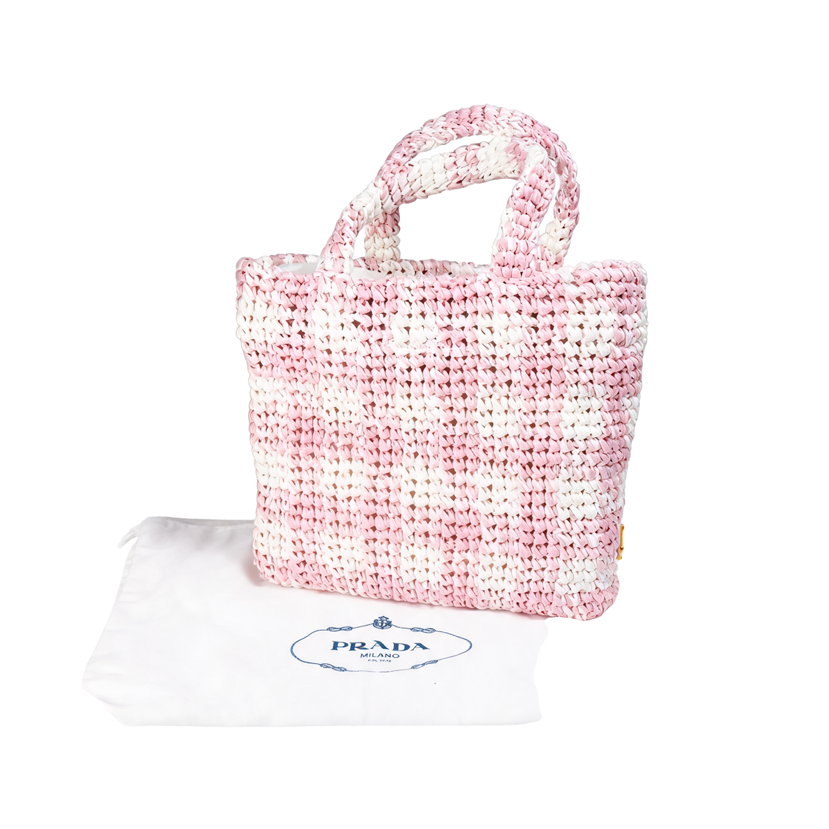 Crochet Raffia Tote (Pink)
