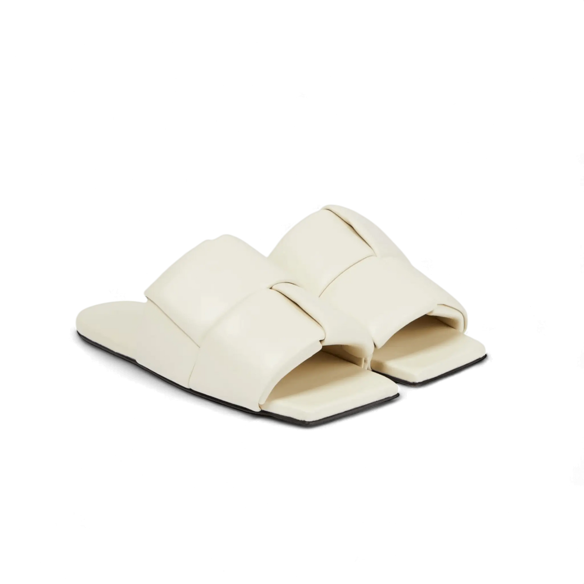 Padded Leather Flat Sandals