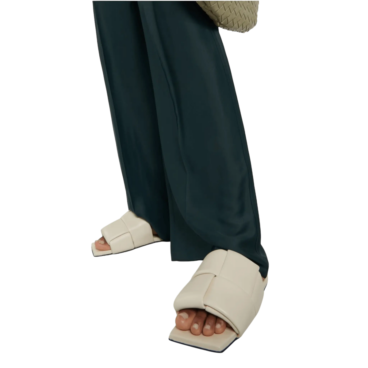 Padded Leather Flat Sandals
