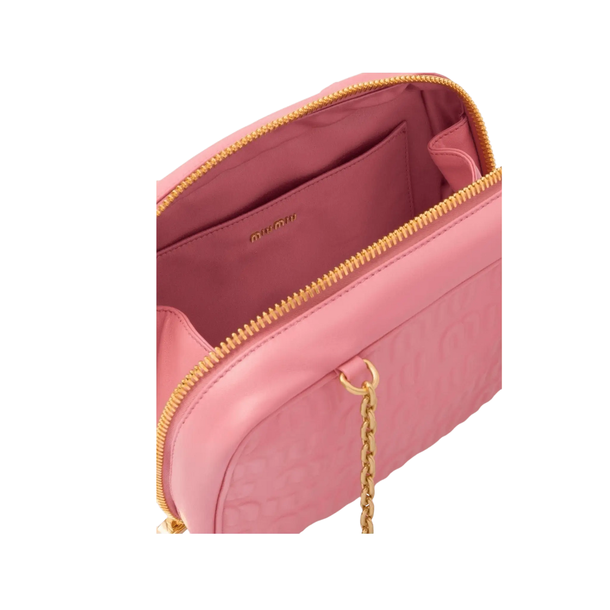Logo Embossed Leather Shoulder Bag