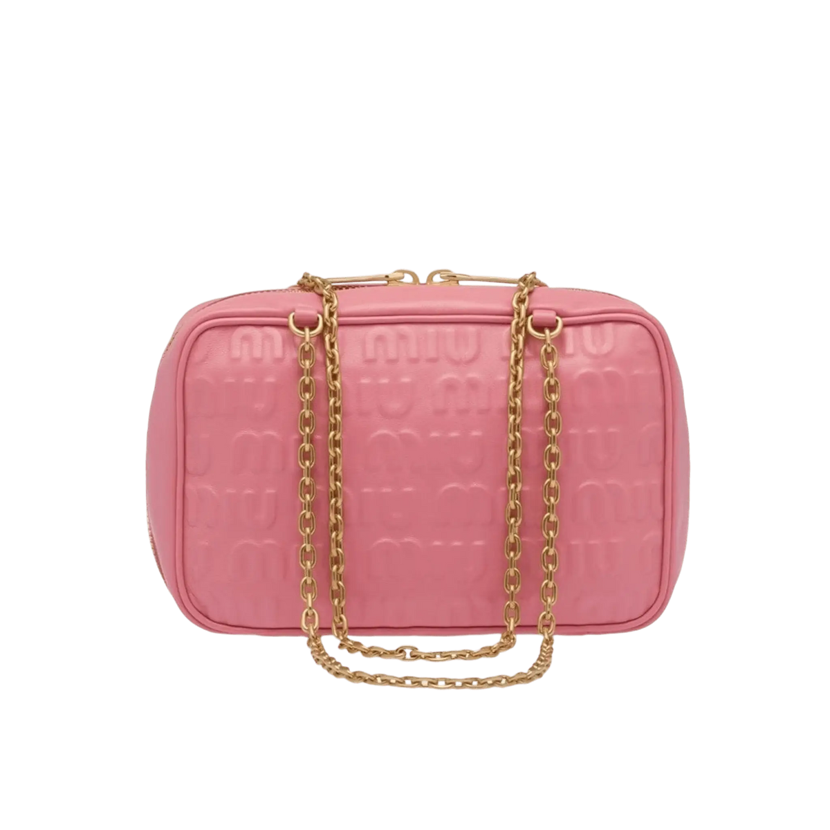 Logo Embossed Leather Shoulder Bag