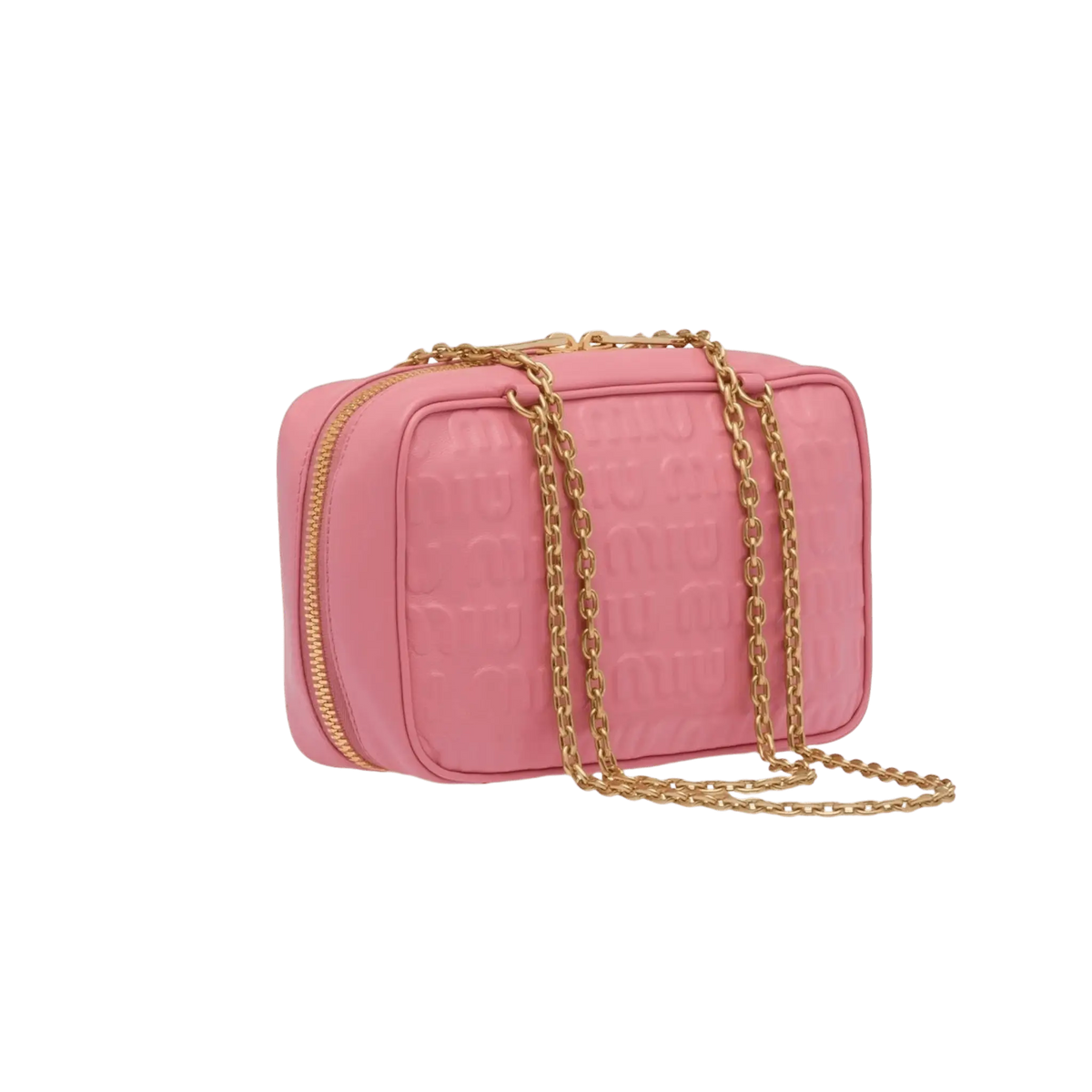 Logo Embossed Leather Shoulder Bag