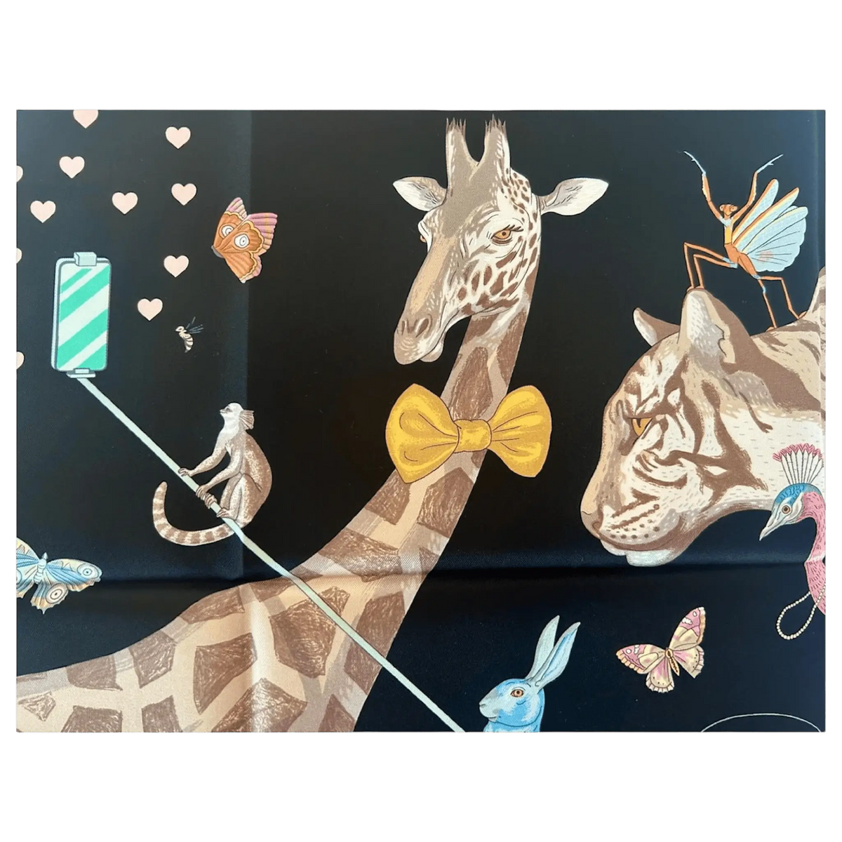 Silk Scarf 90 (Black)