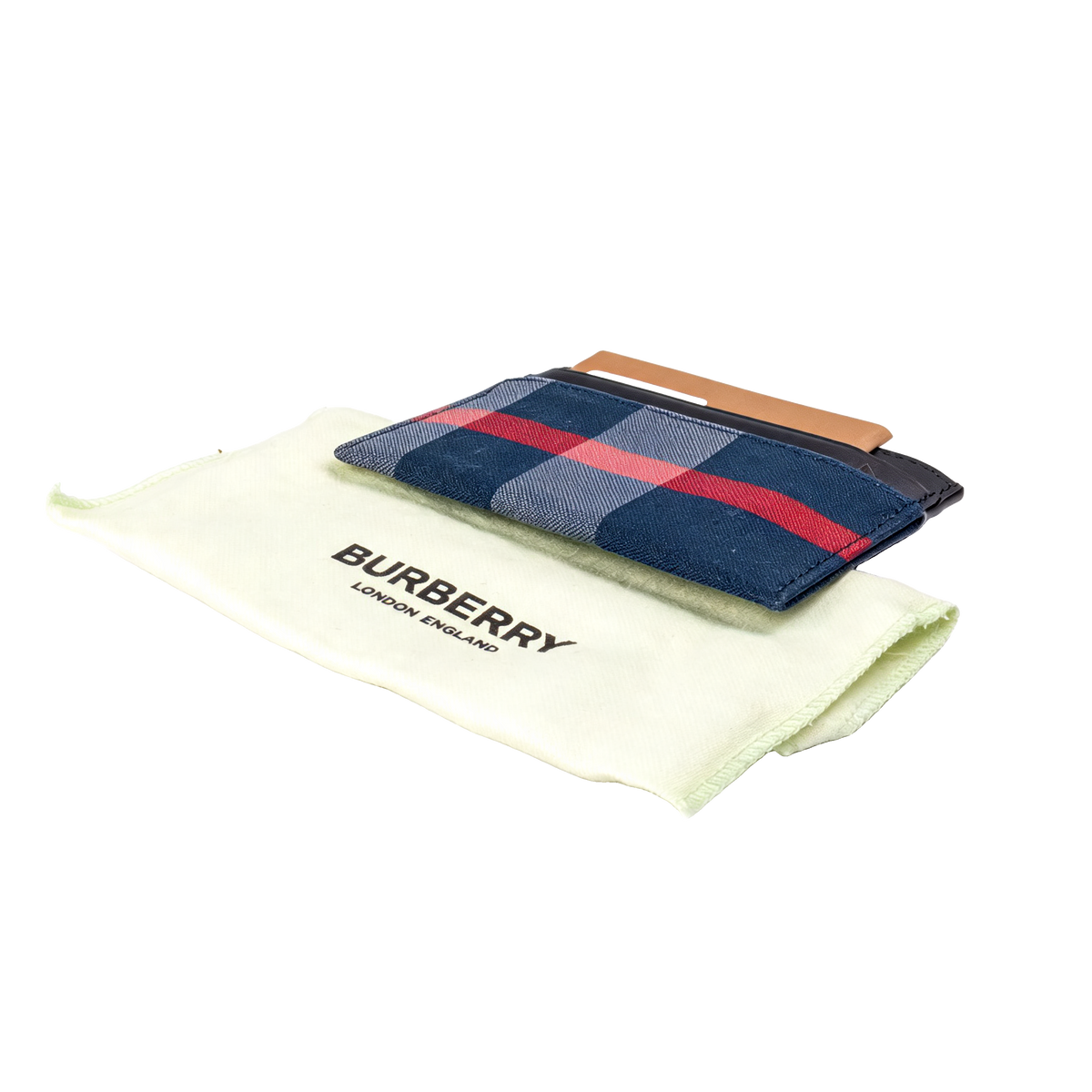 Porte-cartes à motif Check (bleu)