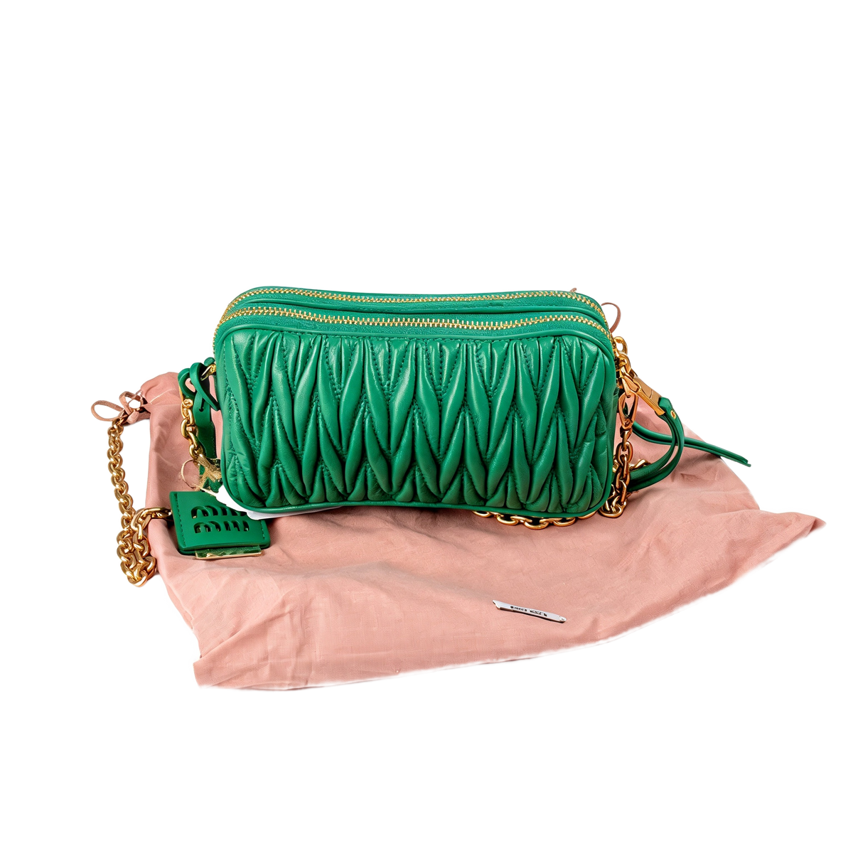 Miu Miu Leather Mini Bag green 2