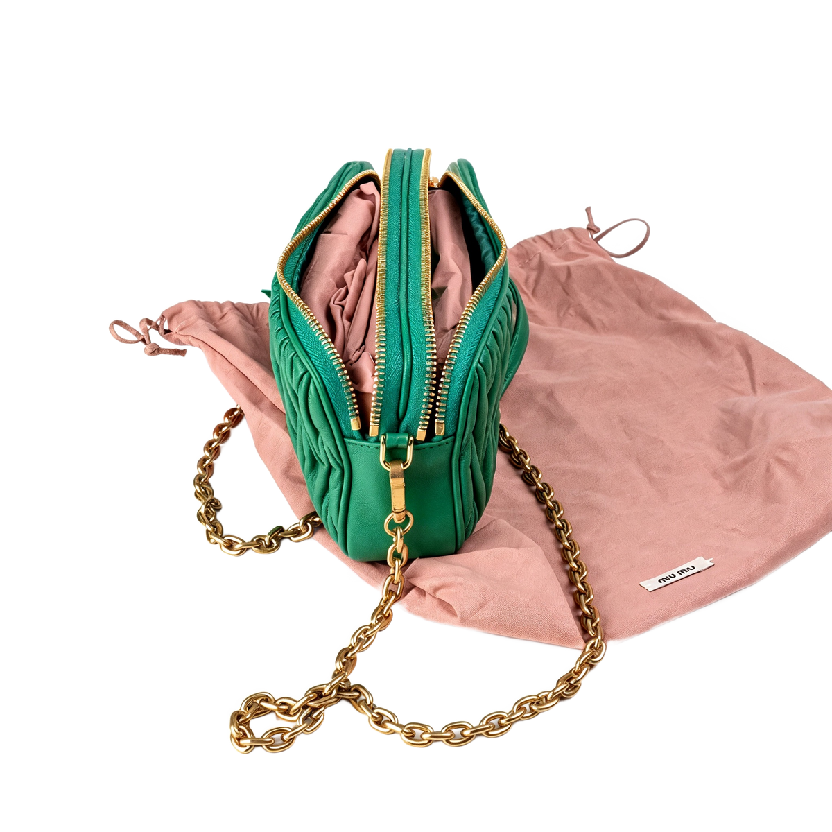 Miu Miu Leather Mini Bag green 3