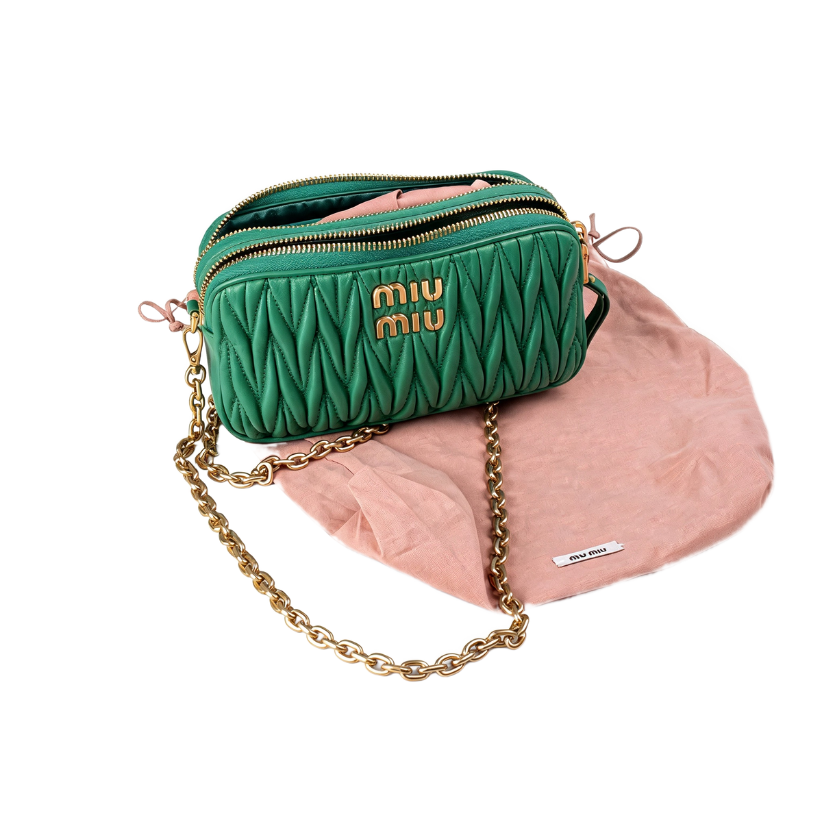 Miu Miu Leather Mini Bag green 4