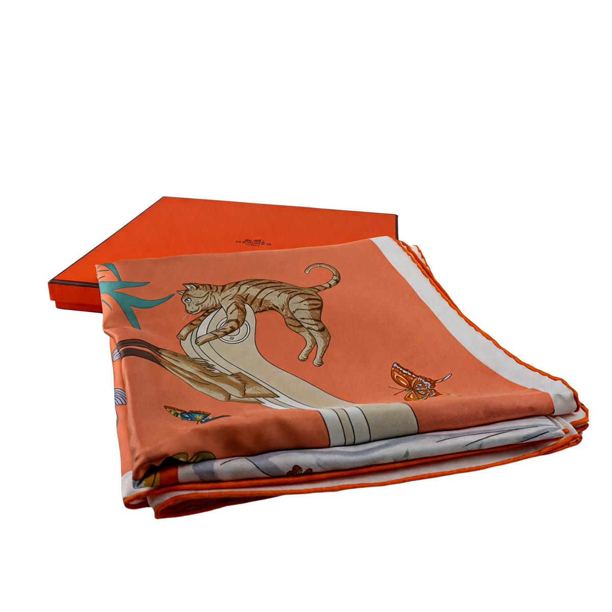 Hermes Carre 90 Hermes Story abricot 2