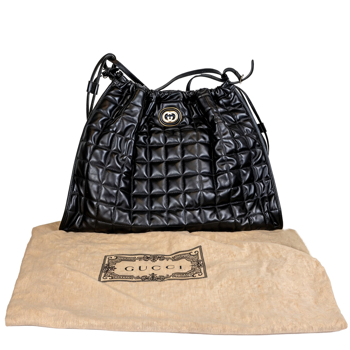 Gucci Quilted Drawstring Deco Tote 1