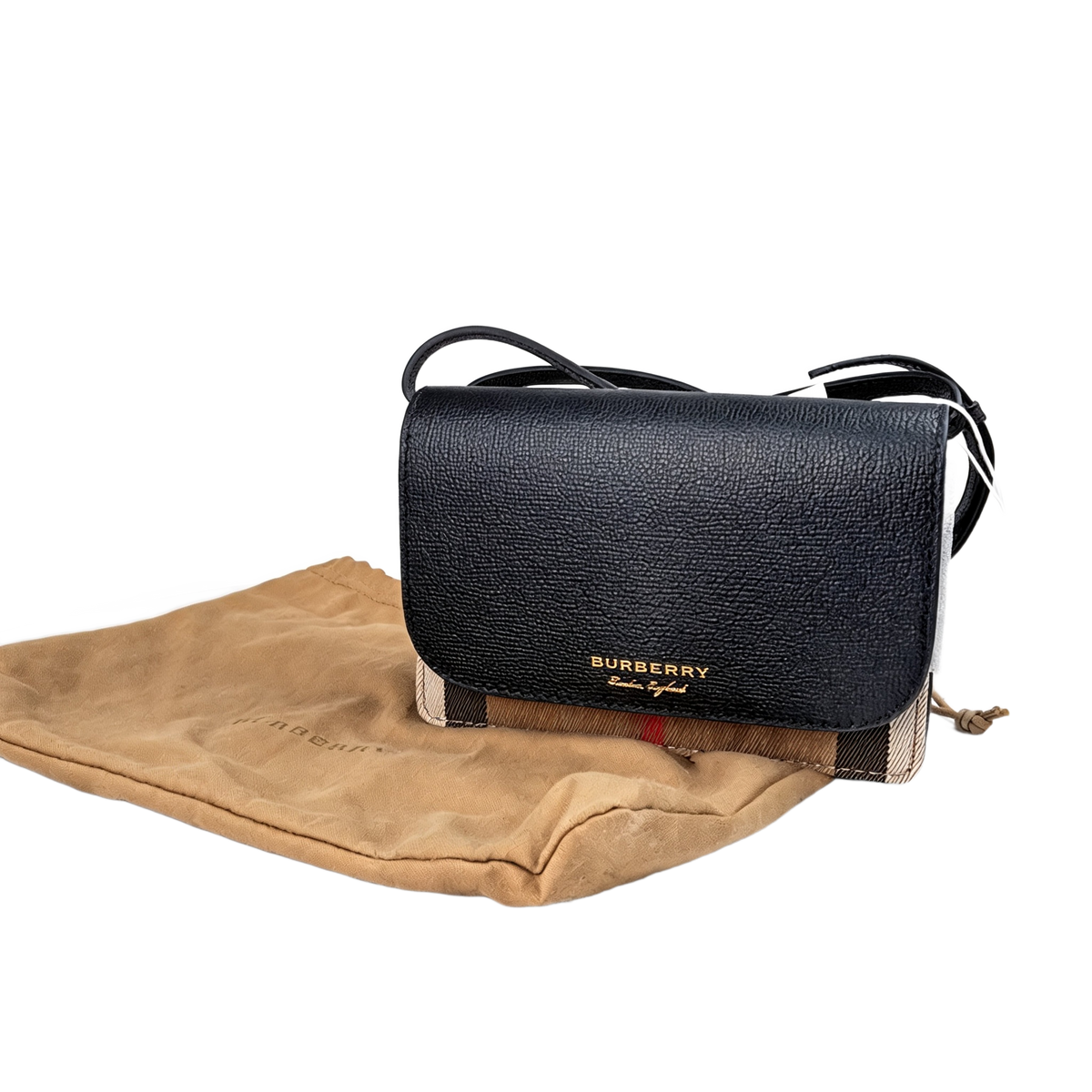 Burberry House Check Leather Crossbody 1
