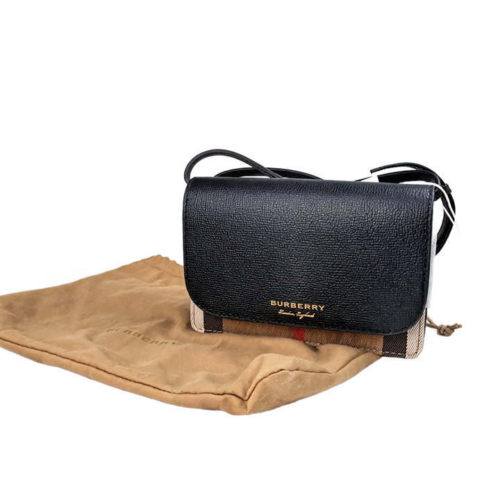 Burberry House Check Leather Crossbody 1