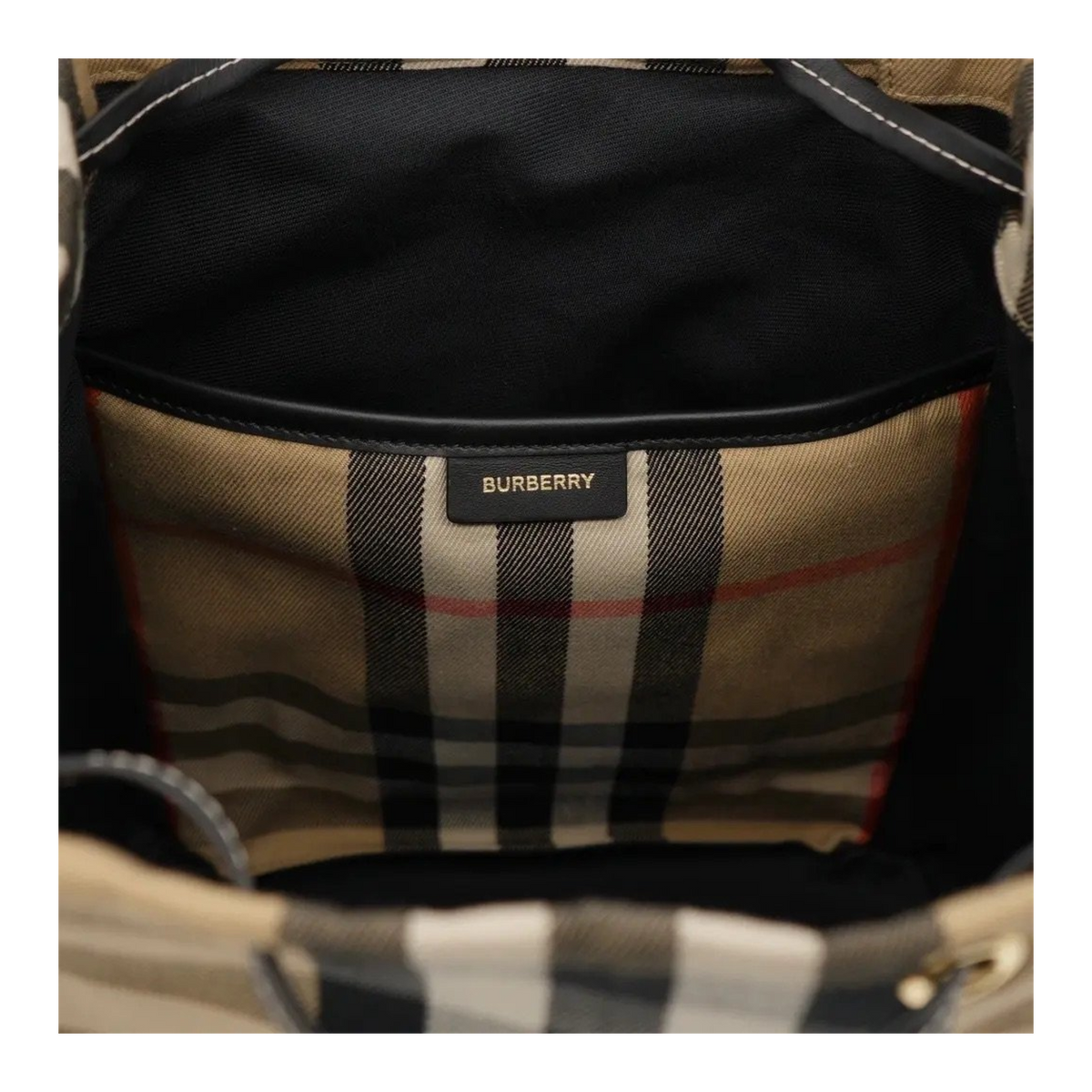 Burberry Check Canvas Backpack – interior